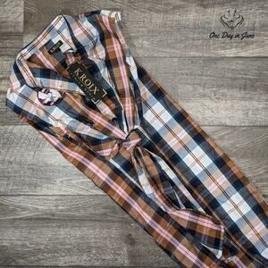 Kroix Tied Front Short Sleeve Top Size L